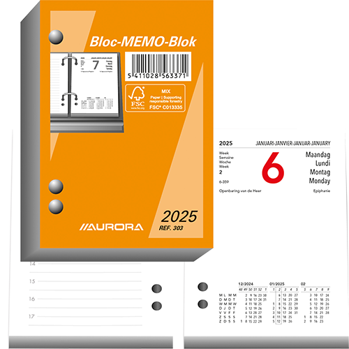 Bloc Journalier Bloc Mémo 2025