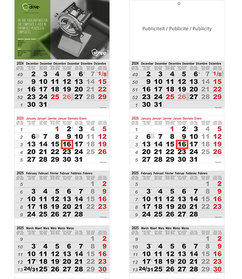 Calendrier 4 mois 2025 Maxi