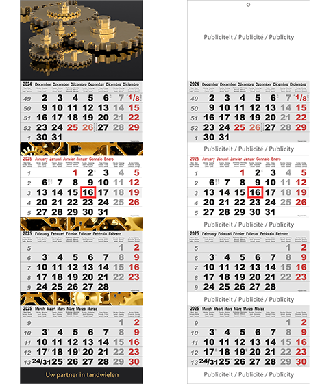 Calendrier 4 mois 2025 Special