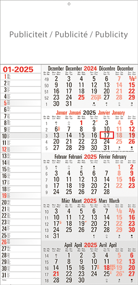 Calendrier 5 mois 2025 Mémo