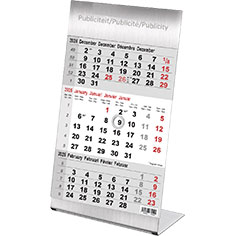 Calendrier de bureau chevalet trimestriel Steel