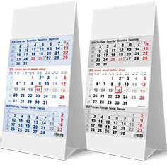 Calendrier de bureau chevalet trimestriel