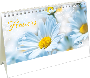 Calendrier de bureau chevalet 2025 Flowers Page de garde