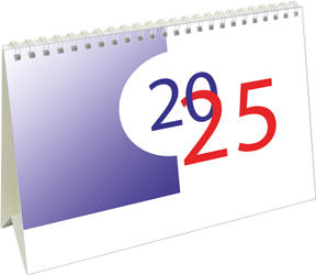 Calendrier de bureau chevalet 2025 International Mémo 13p 21x15cm Page de garde