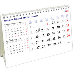 Calendrier de bureau chevalet 2025 International