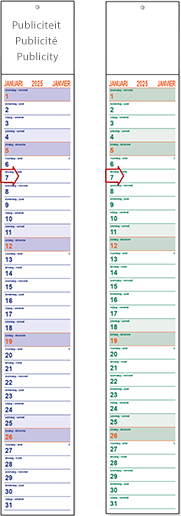 Calendrier languette 2025 Small 12p 8x57cm