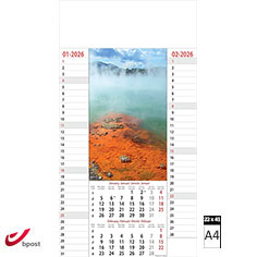 Calendrier mural 2026 Amazing Nature 6 pages