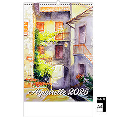 Calendrier publicitaire illustré Aquarelle