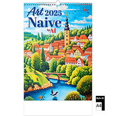 Calendrier publicitaire illustré Art Naive by AI