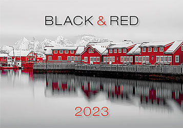 Calendrier mural 2023 Black & Red 13p 45x38cm Page de garde