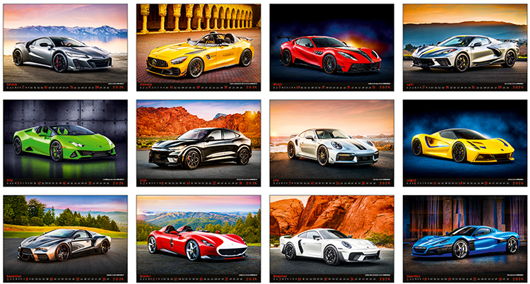 Calendrier mural 2024 Cars 13p 45x38cm Images
