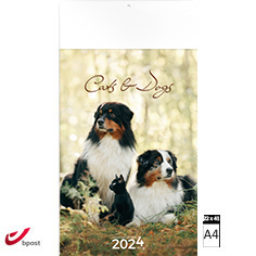 Calendrier publicitaire illustré 2023 Cats & Dogs 22 x 41