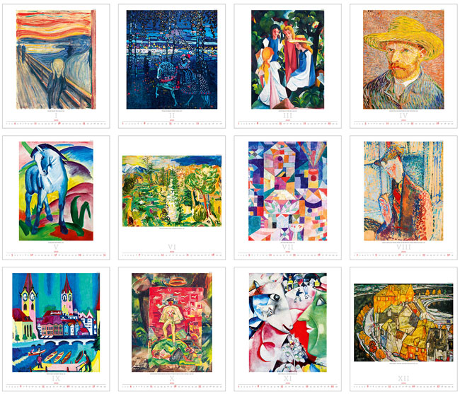 Calendrier mural 2026 Expressionism 13p 45x59cm Images