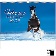 Calendrier publicitaire illustré Horses