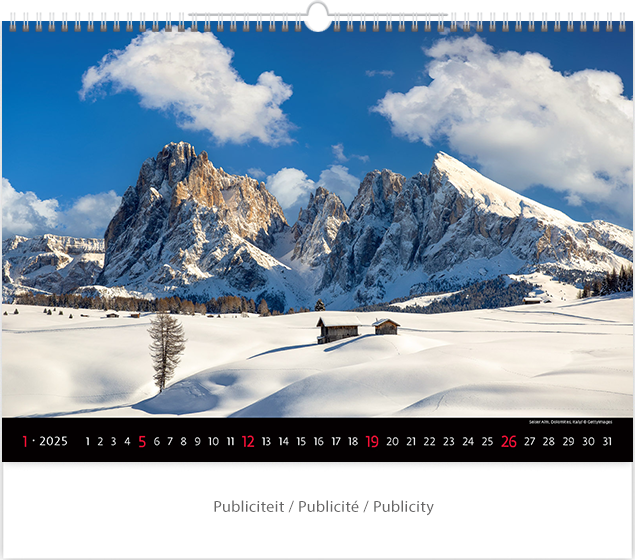 Calendrier mural 2025 Landscapes 13p 45x38cm
