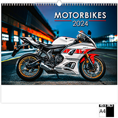 Calendrier publicitaire illustré Motorbikes