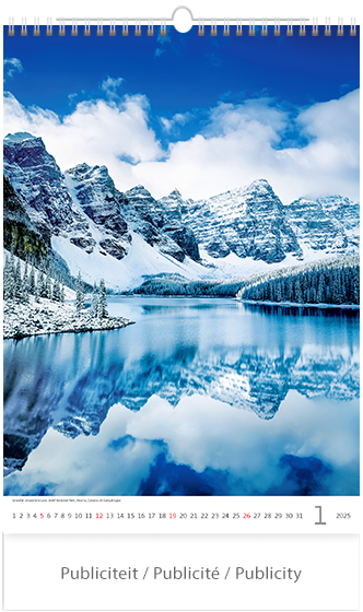 Calendrier mural 2025 Mountains 13p 31x52cm