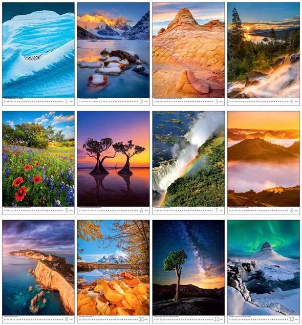 Calendrier mural 2025 Nature Emotions 13p 31x52cm Images