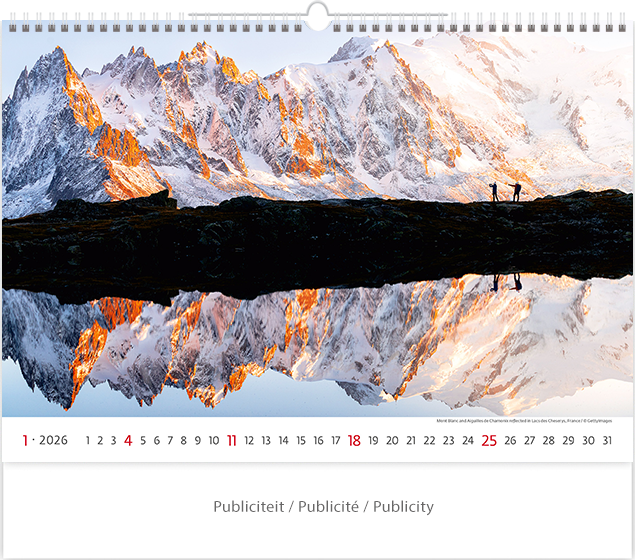 Calendrier mural 2026 New Horizons 13p 45x38cm
