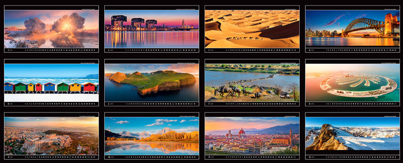 Calendrier mural 2025 Panoramaphoto 13p 63x38cm Images