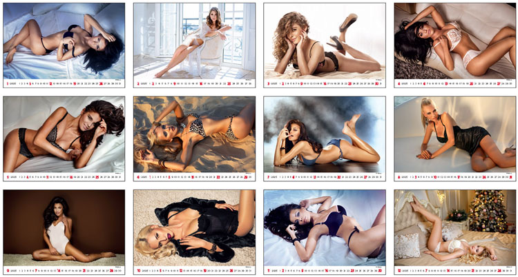 Calendrier mural 2025 Pin-Up Flirt 13p 45x38cm Images