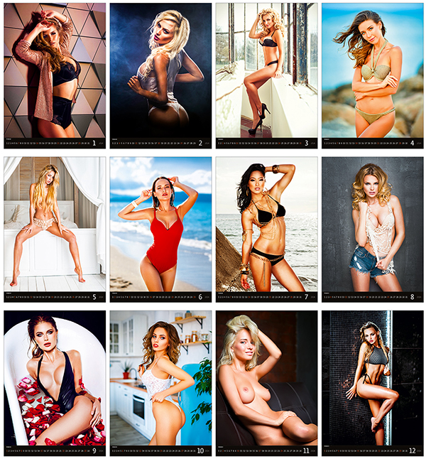 Calendrier mural 2024 Pin-Up Hot Girls 13p 31x52cm Images