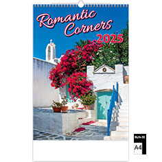 Calendrier publicitaire illustré Romantic Corners