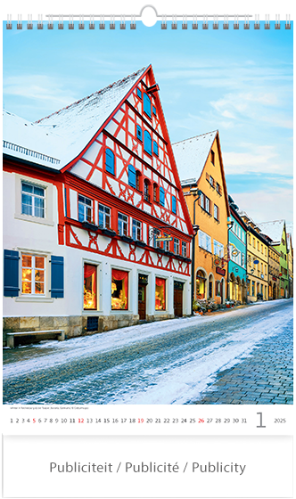 Calendrier mural 2025 Romantic Corners 13p 31x52cm