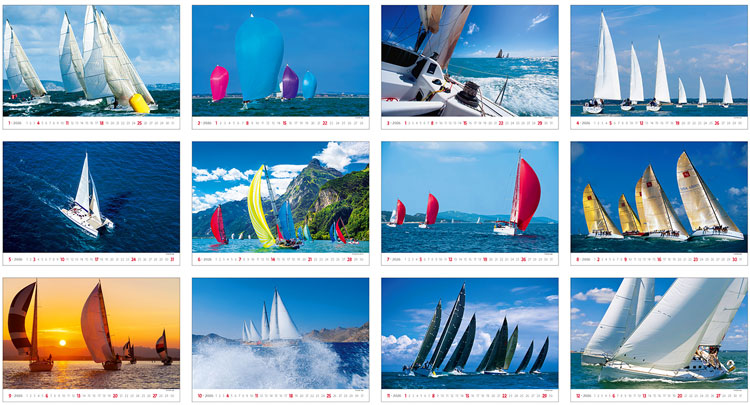 Calendrier mural 2026 Sailing 13p 45x38cm Images