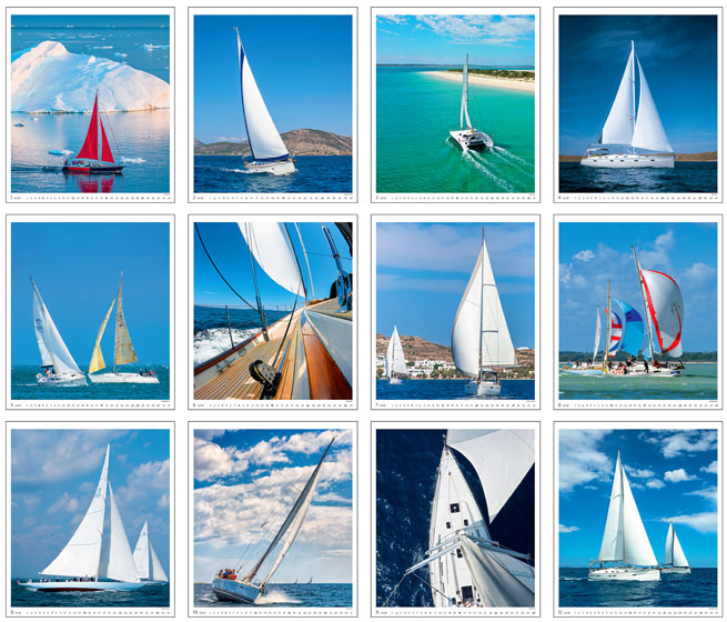 Calendrier mural 2024 Sailing 13p 45x59cm Images