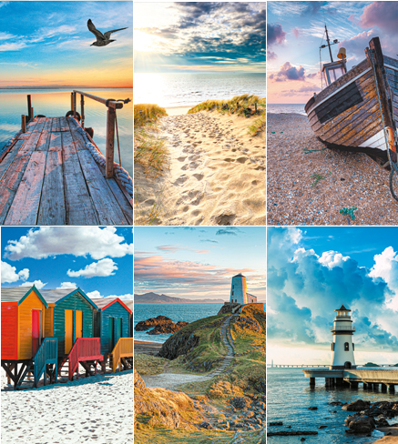 Calendrier mural illustré 2025 Seaside 6p 22x41cm Images