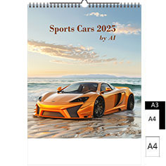 Calendrier mural 2025 Sports Cars by AI A4 A3