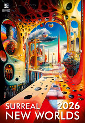 Calendrier mural 2025 Surreal New Worlds 13p 33x55m Page de garde