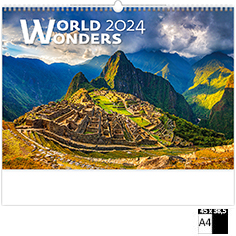 Calendrier publicitaire illustré World Wonders