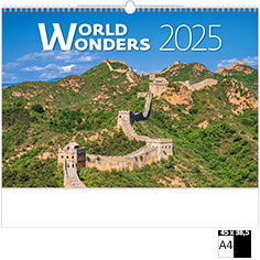 Calendrier publicitaire illustré World Wonders