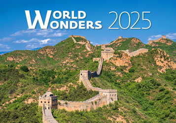 Calendrier mural 2025 World Wonders 13p 45x38cm Page de garde