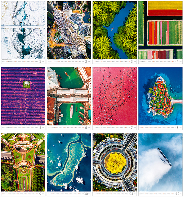 Calendrier mural 2024 World from Above 13p 31x52cm Images