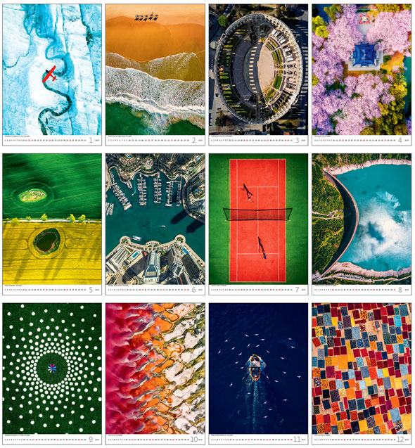 Calendrier mural 2025 World from Above 13p 31x52cm Images