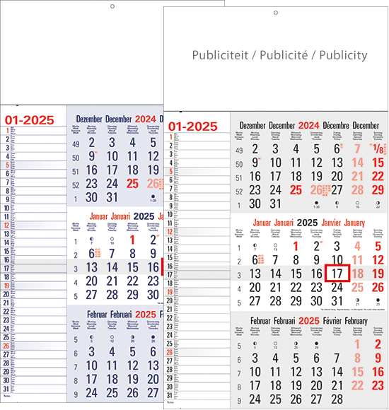 Calendrier trimestriel 2025 Mémo