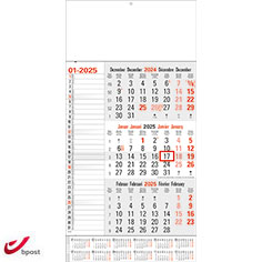 Calendrier trimestriel Mémo récapitulatif annuel