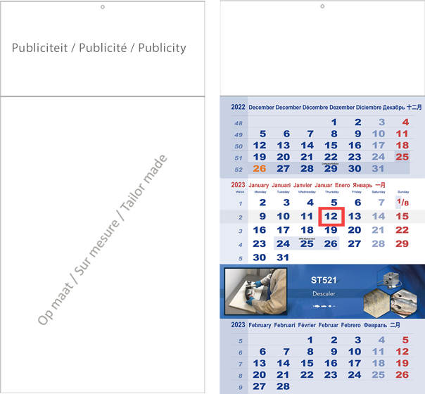 Calendrier trimestriel 2025 sur mesure
