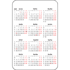 Calendrier de poche simple